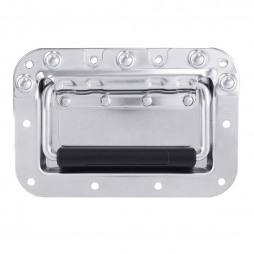 Medium Stainless Steel Recessed Flip Handle with Thin Grip and Rivet Protection